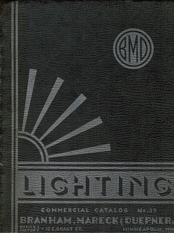 rare early 20th century branham, mareck and duepner, inc. commercial lighting catalog no. 39