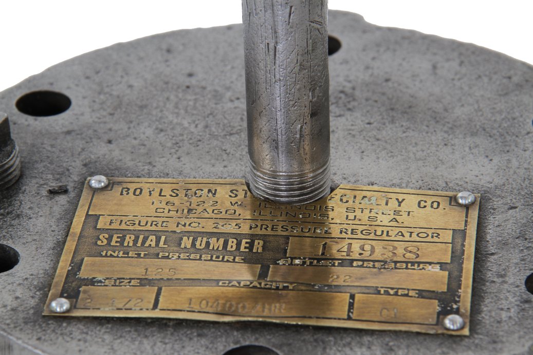 unique repurposed vintage american industrial electrified "unilet" table or desk lamp with intact caged ruby red glass globe