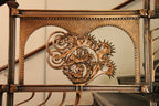original late 1880's antique american art nouveau sullivanesque style "thistle" pattern ornamental cast bronze doorknob and matching escutcheon