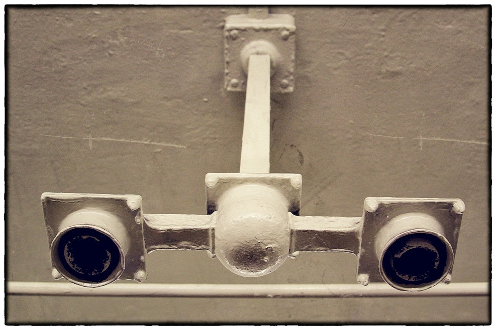 simple yet elegant original early 20th century cast bronze single light new york city subway ceiling fixture with pivoting craddle