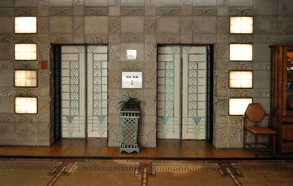 historically important c. 1929 arizona biltmore hotel interior "wrightesque" style pressed opalescent white glass wall sconce panel