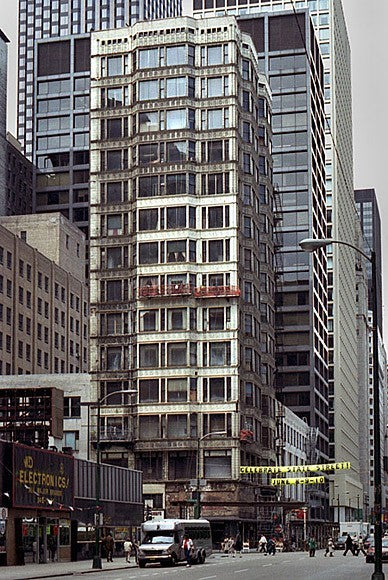 original 1890's historically important charles atwood-designed reliance skyscraper building exterior ornamental white-glazed terra cotta panel