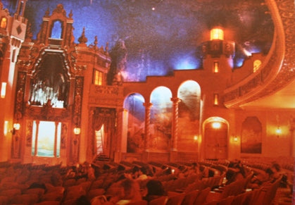 unusual c. 1930's vintage american industrial nortown theater ceiling mount auditorium atmospheric blinking "star" light with inverted conical shade