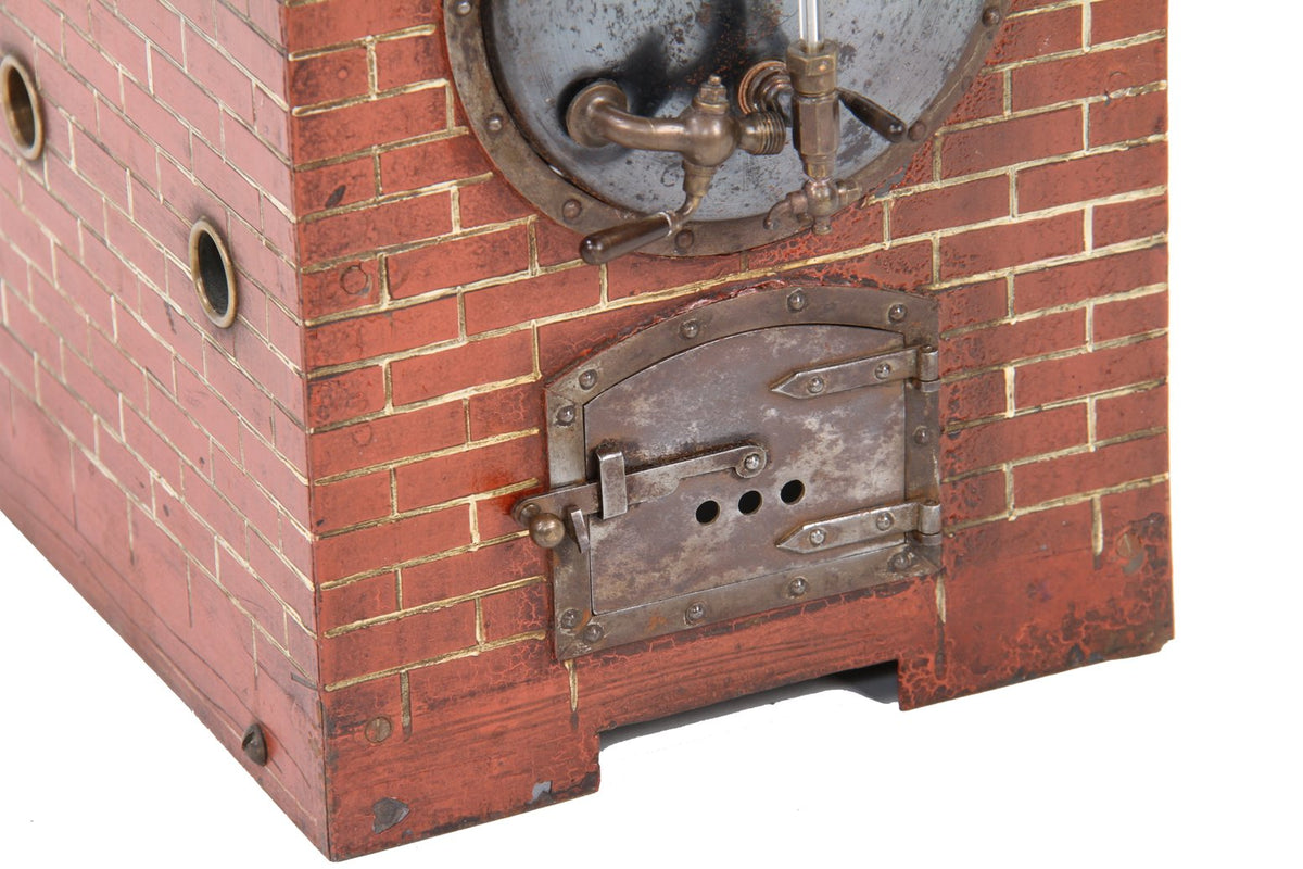 museum quality late 19th or early 20th century remarkably detailed american industrial traveling salesman diminutive brickset water tube boiler model