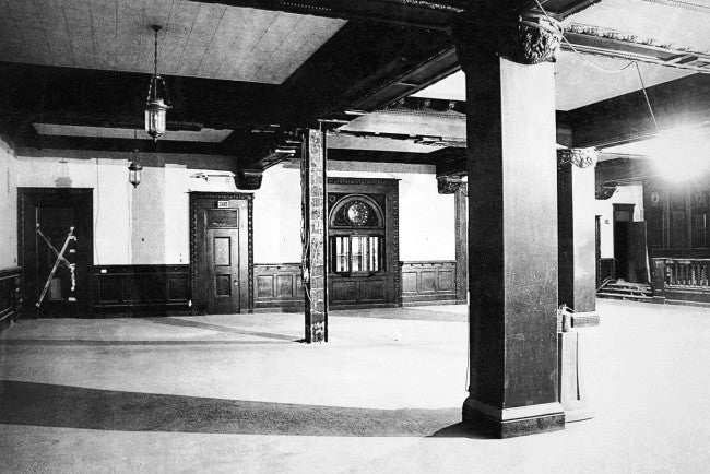 single c. 1890's original and lightly cleaned interior chicago athletic association building solid mahogany wood billiard room hand carved displayable panel