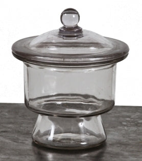 original c. 1920's uniquely shaped vintage medical research laboratory desiccator with ground glass lid