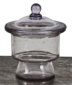 uniquely shaped vintage medical reinforced clear glass laboratory desiccator