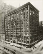 original and completely intact c. 1890's louis h. sullivan-designed chicago stock exchange building monogrammed ornamental cast iron backplate and doorknob