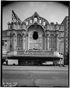 original historically important exterior white glazed terra cotta granada theater facade panel