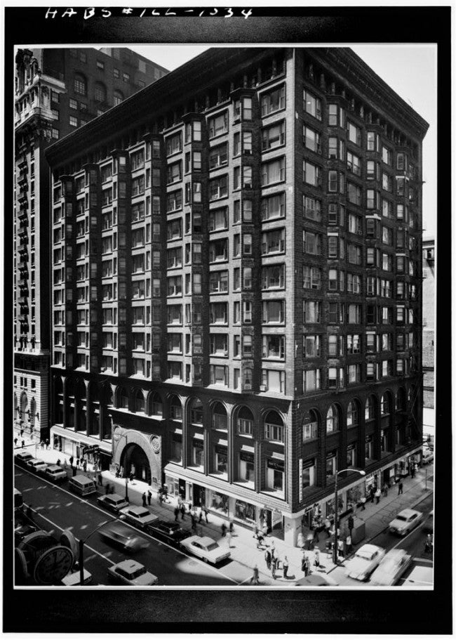 documented late 19th century original chicago stock exchange building copper-plated ornamental cast iron staircases stringer section