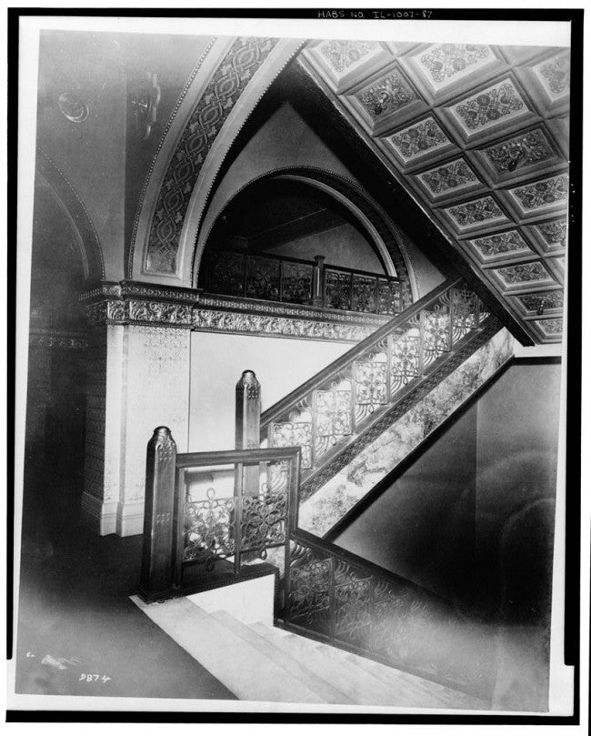 late 1880's museum-quality elegantly designed hand-wrought and riveted joint auditorium theater iron grille