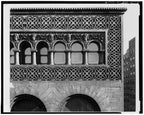 original 19th century museum-quality schiller theater (later known as the garrick) building sectional terra cotta slip glaze "geometric flower" border panel
