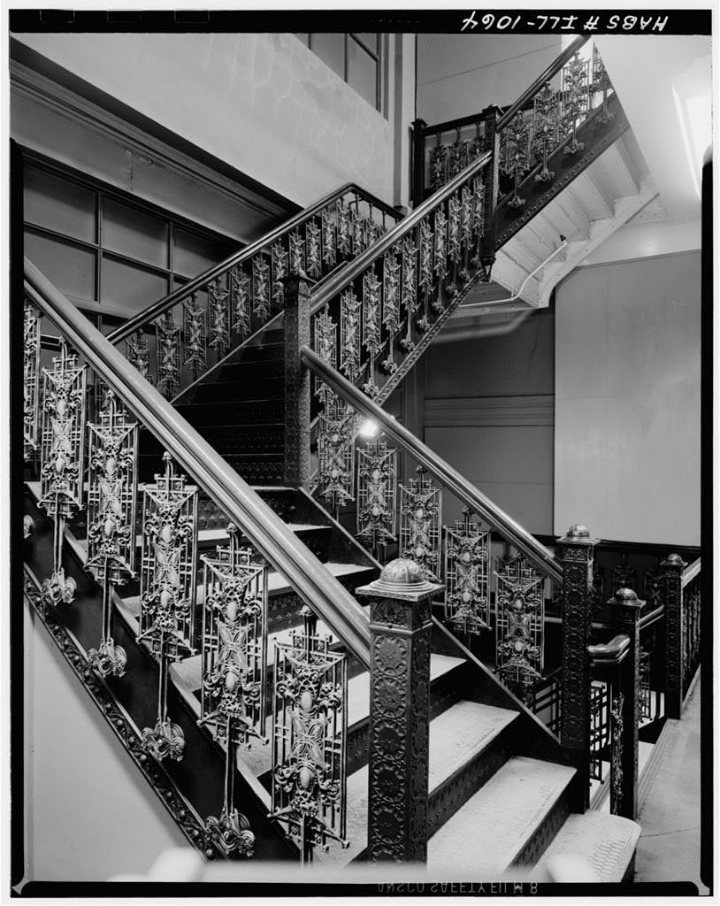 museum-quality 19th century louis sullivan-designed antique american ornamental cast schlesinger & mayer staircase baluster
