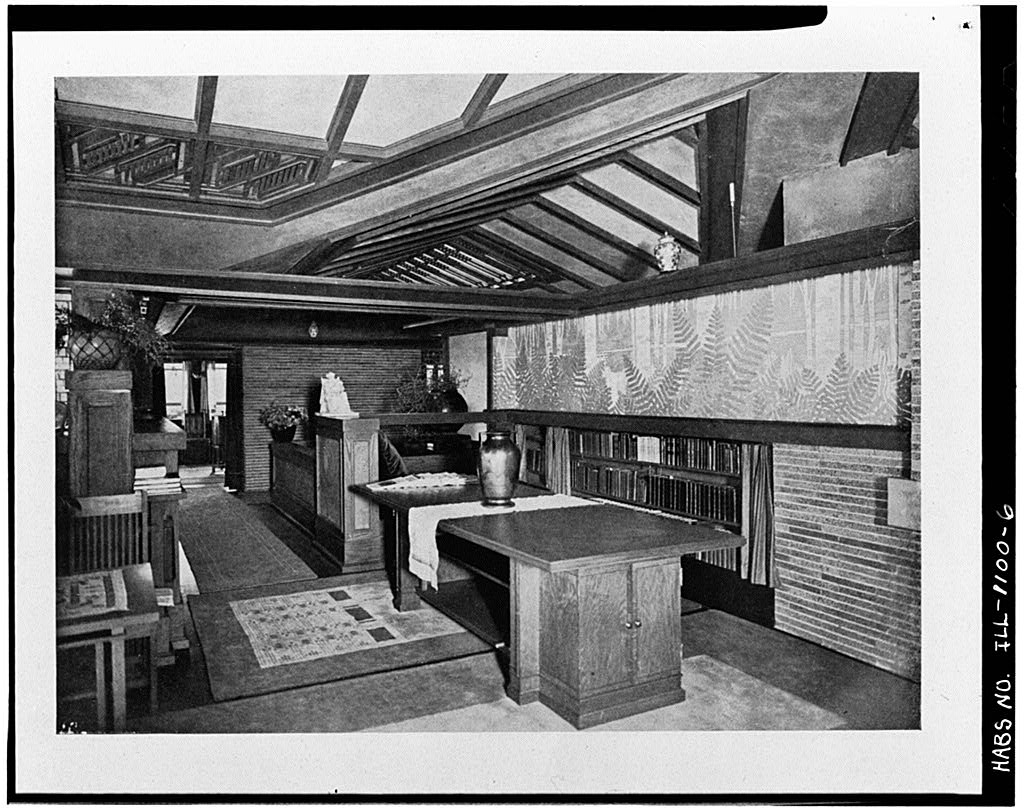 matching set of original museum quality frank lloyd wright-designed c. 1908 avery coonley living room leaded art glass door panes or insets removed in or around 1911