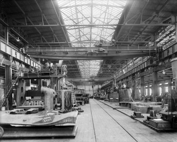 early 1930's antique american industrial 30-ton electric-powered "milwaukee crane" cast iron bridge or gantry crane manufacturer plaques salvaged from a prominent chicago foundry