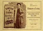 rare all original early 20th century hanging rawson and evans reverse-painted gold foil sign for cobe and mckinnon's 63rd street subdivision