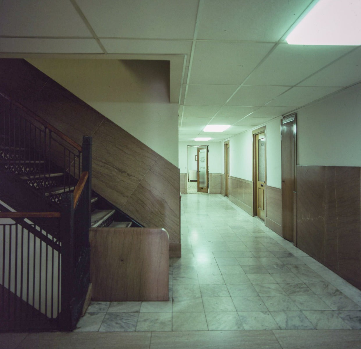 rare cast bronze 1892 union trust building first floor lobby interior office passage door sullivan-designed doorknob backplate