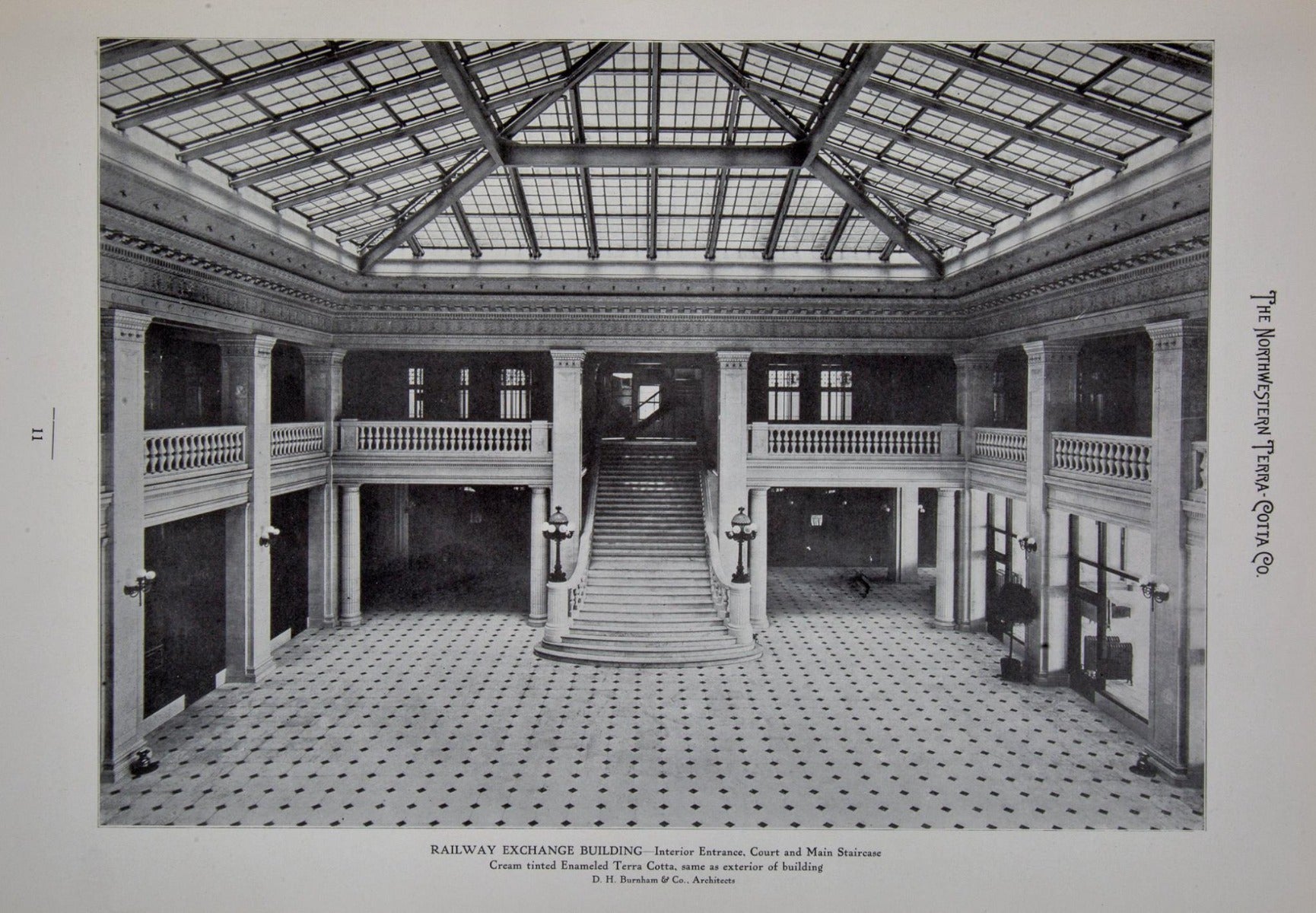 historically important original neoclassical style white glazed terra cotta terra cotta panel from burnham's railway exchange building