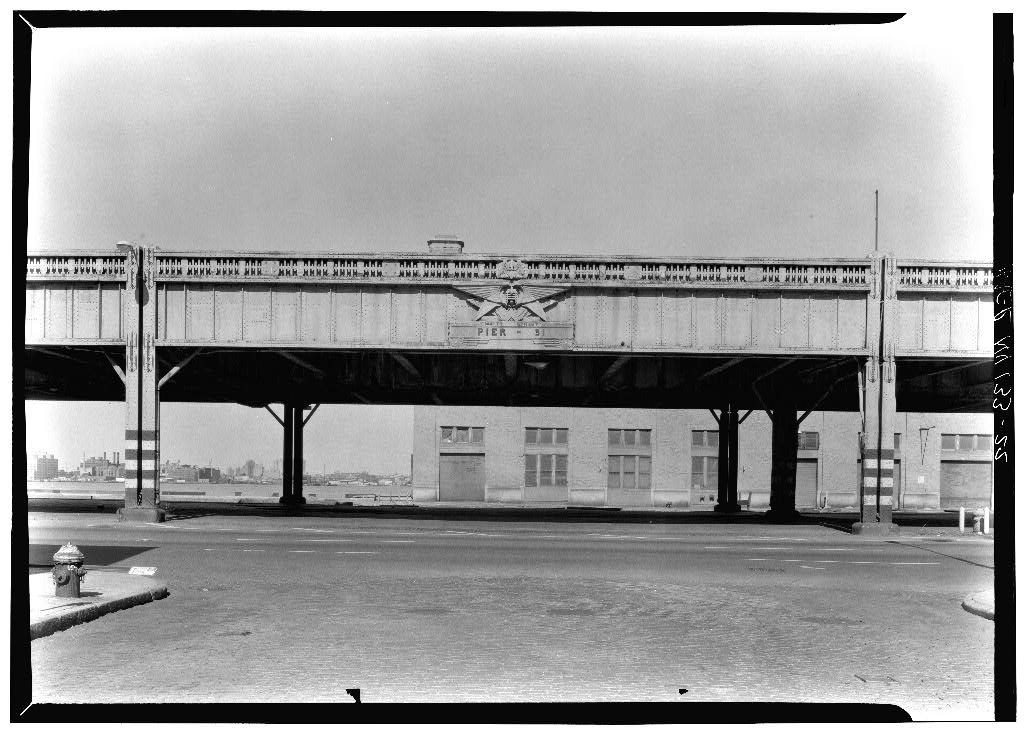 very rare original american depression era c. 1930′s wpa-era ornamental cast iron west side elevated highway surface mount emblematic rondel or plaque