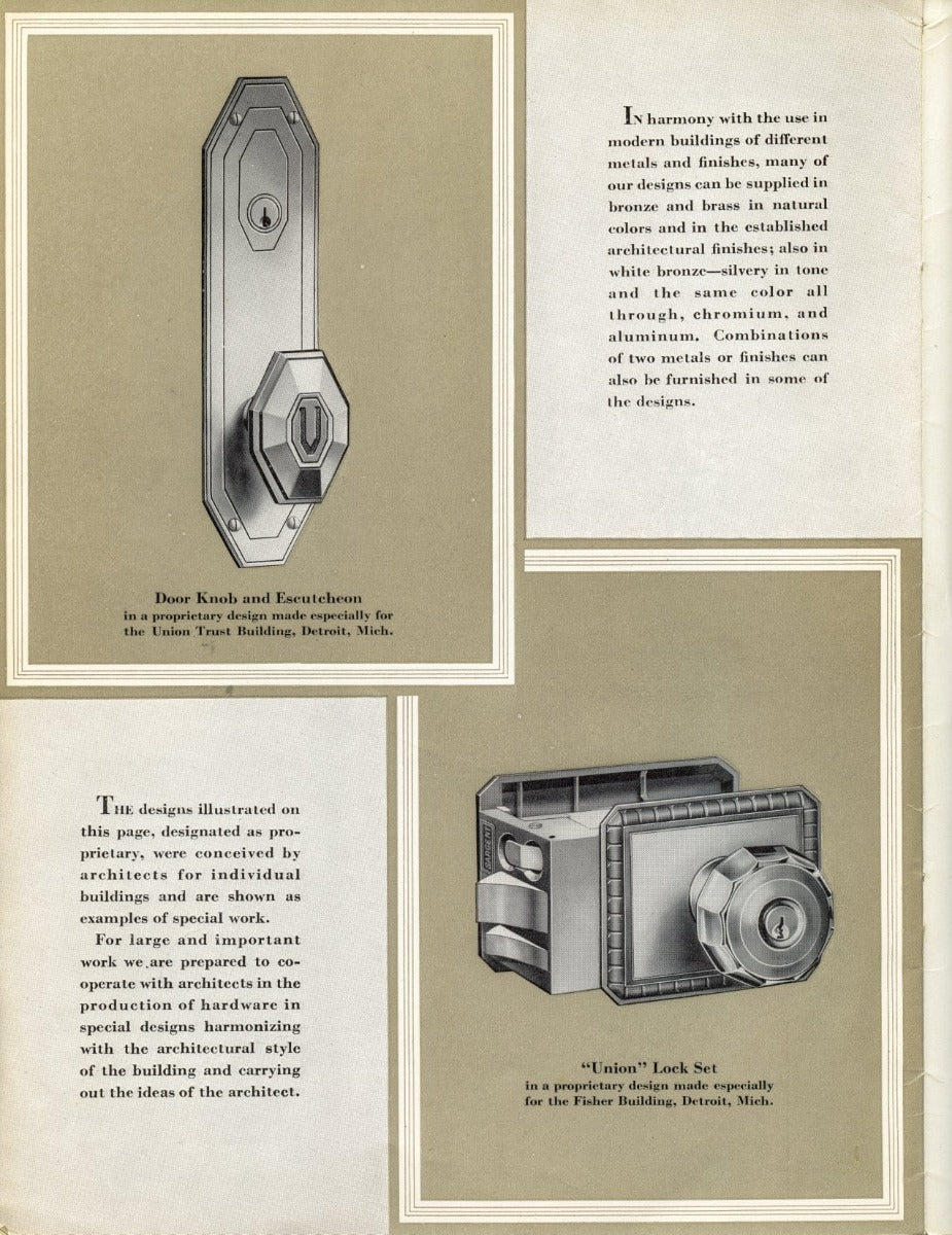 seldom found original art deco "modern american hardware by sargent" profusely illustrated softbound hardware catalog