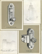 pair of original ornamental cast bronze salvaged chicago palmolive building office door backplates with nicely aged finish