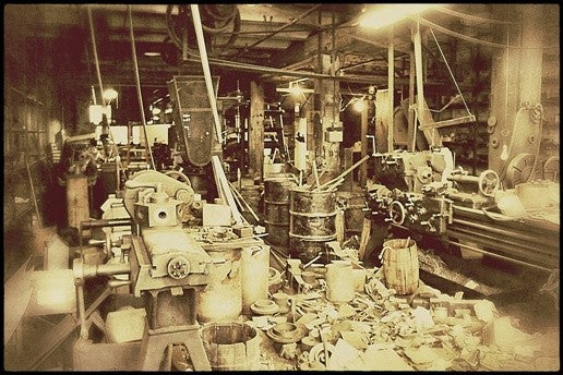 very attractive looking repurposed american industrial "sound diffractor" coffee table and/or sitting bench with oak wood live edge slab