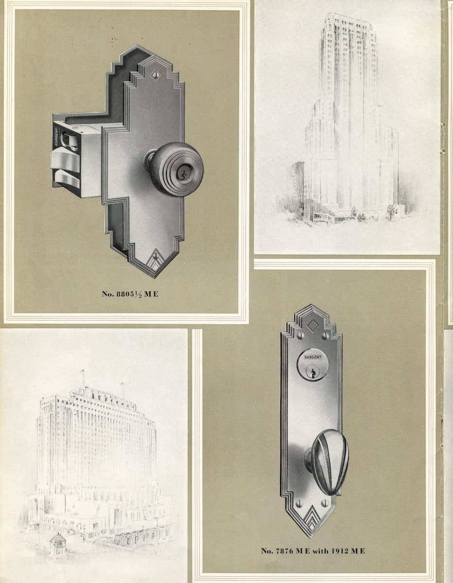 seldom found original art deco "modern american hardware by sargent" profusely illustrated softbound hardware catalog