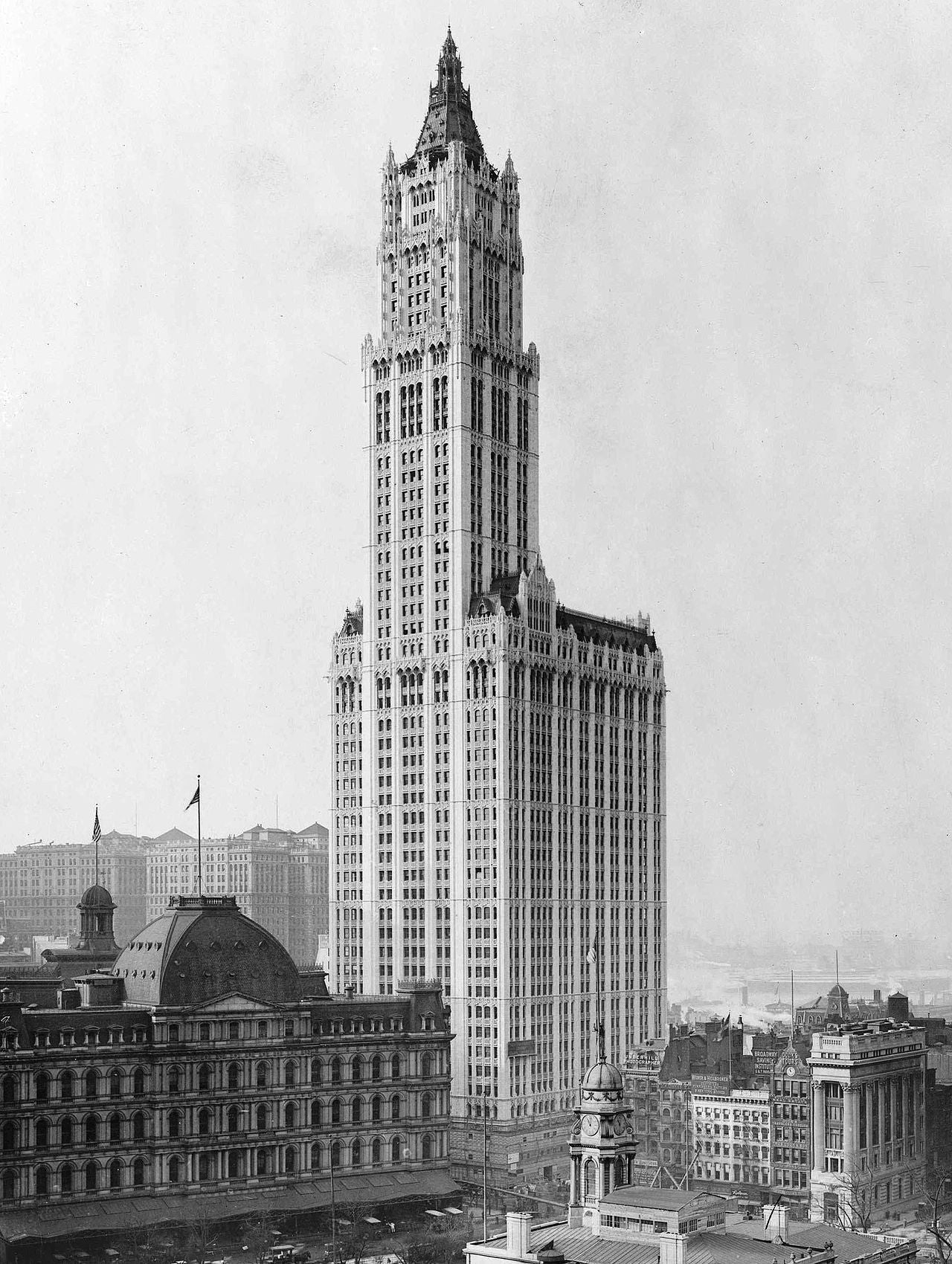 original historically important ornament cast bronze gothic style interior monogrammed backplate and matching doorknob from cass gilbert's new york city woolworth building