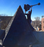 late 1890's antique american victorian era strongly geometric interior residential black enameled cast iron floor grate and matching surround