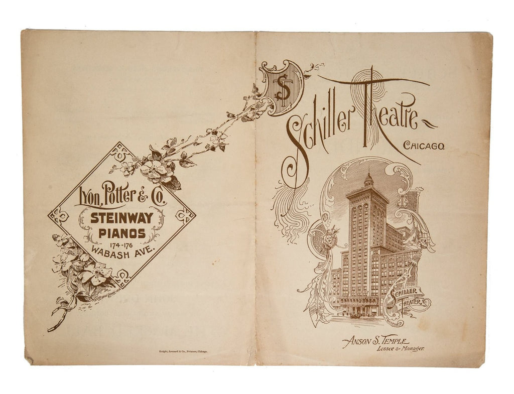 rare 1892 adler and sullivan schiller building or garrick theater monogrammed doorknob and matching backplate