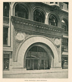 original 1893 louis sullivan-designed yale & towne chicago stock exchange cast iron doorknob and matching backplate