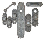 original museum-quality 19th century louis sullivan-designed ornamental cast iron chicago stock exchange utility or lavatory door hardware with bower-barff finish