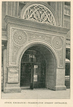 original museum-quality 19th century louis sullivan-designed ornamental cast iron chicago stock exchange utility or lavatory door hardware with bower-barff finish