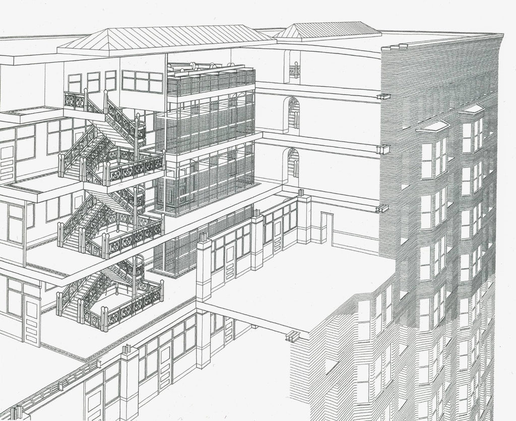 original dark brown anderson pressed brick from burnham and root's monadnock building (north half, 1891)