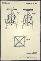 hard to find original late 1920's american antique medical stationary "set-ezy" adjustable height dentist or doctor examination chair with maple wood seat