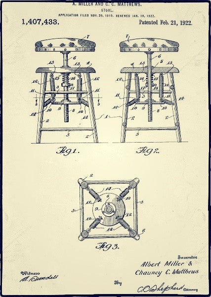 hard to find original late 1920's american antique medical stationary "set-ezy" adjustable height dentist or doctor examination chair with maple wood seat