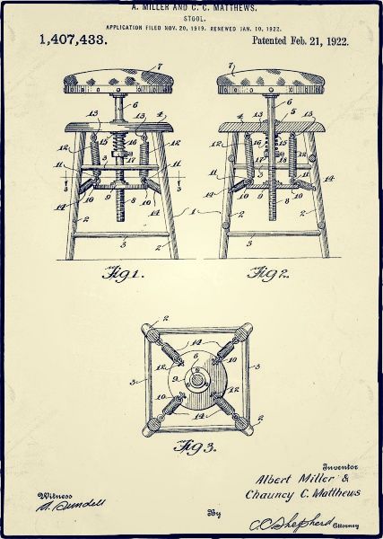 highly sought after c. 1930's american antique medical patented no. 421 "set-ezy" dental stool with unique spring suspension seat