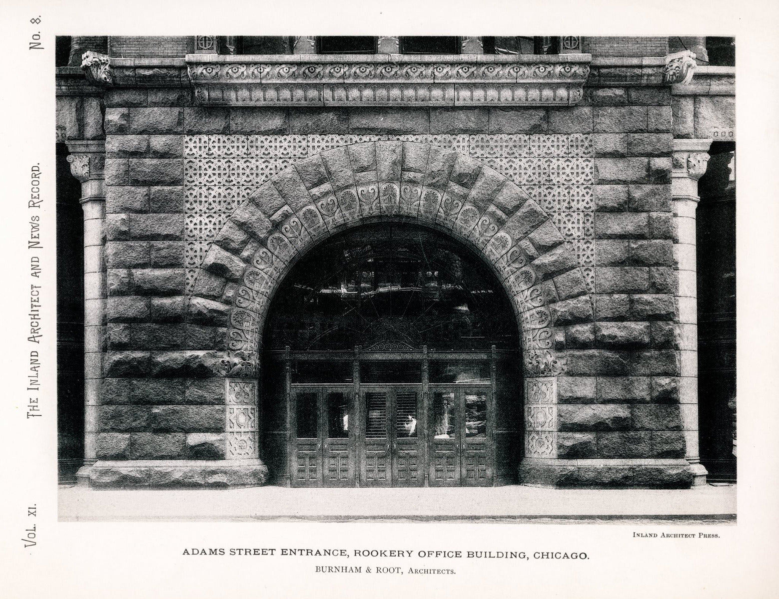 original museum-quality helca iron works 1887-88 john wellborn root-designed cast iron rookery building staircase panel