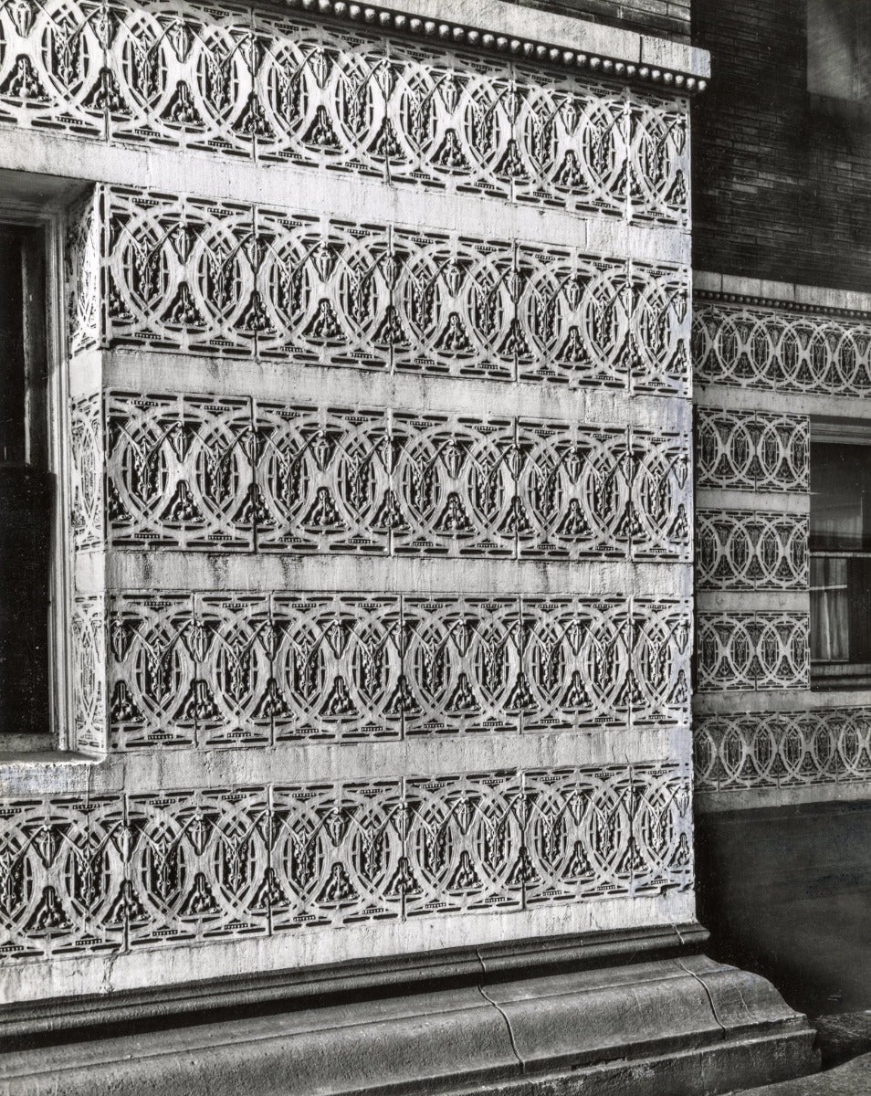 original frank lloyd wright-designed 1895 buff-colored terra cotta module salvaged from francis apartments building