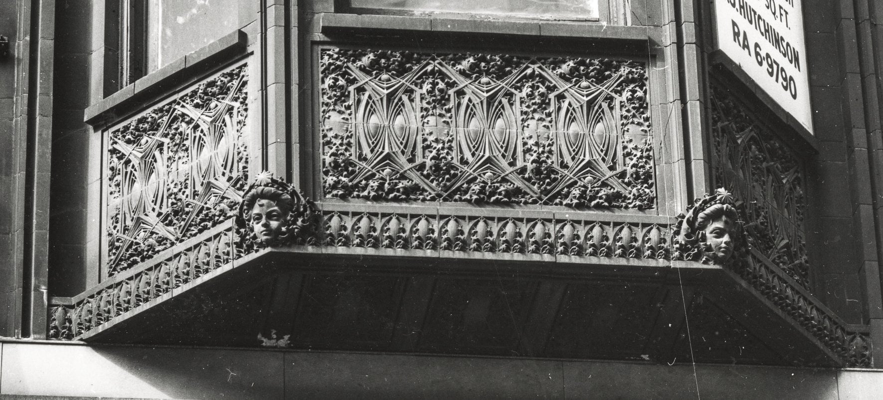 museum-quality original sullivanesque soffit bay panel salvaged from harry bergen wheelock's western methodist book concern building (1899).