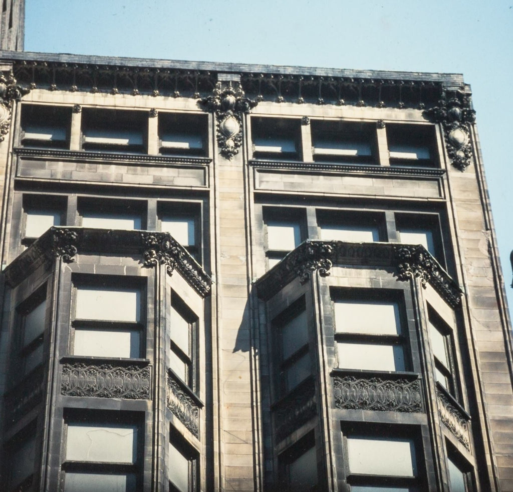 museum-quality original sullivanesque soffit bay panel salvaged from harry bergen wheelock's western methodist book concern building (1899).