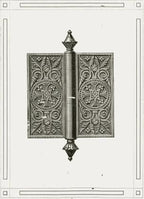 four matching nicely aged 1870s interior residential compression cast r & e hinge cover plates