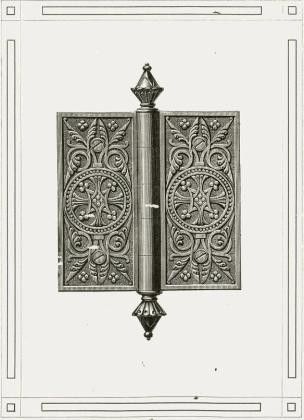 four matching nicely aged 1870s interior residential compression cast r & e hinge cover plates