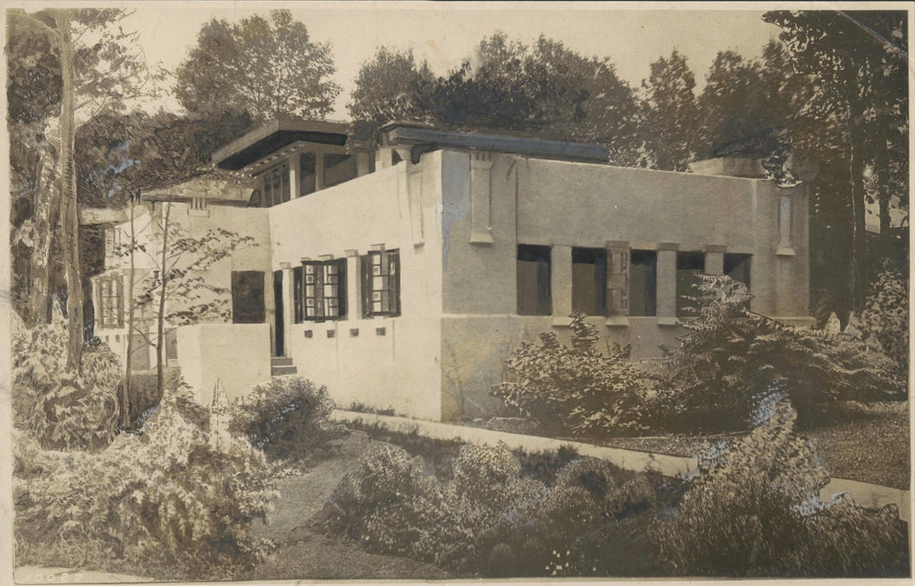 walter burley griffin-designed wood and leaded glass window salvaged from the william temple house