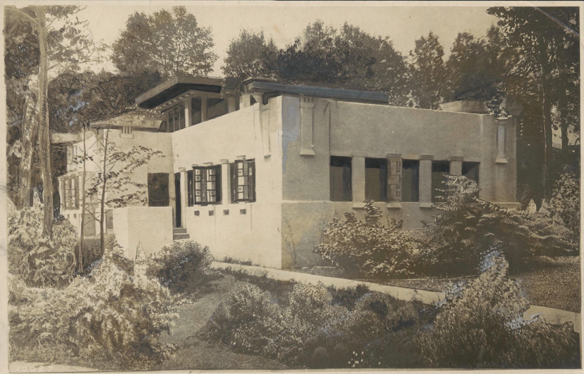 walter burley griffin-designed wood and leaded glass window salvaged from the william temple house