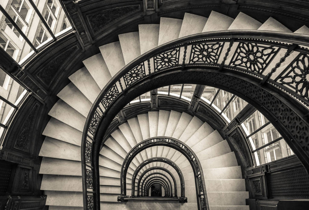 original museum-quality historically important rookery building lobby skylight secitional plan on linen and ink