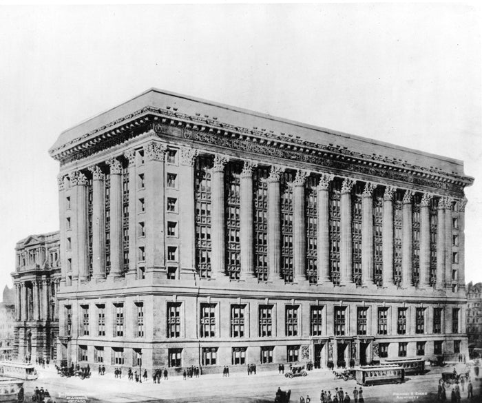 early 20th century interior single-sided chicago city hall lobby ornamental bronze pilaster fragment with foliated scrollwork