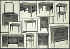 single intact c. 1930's american industrial hospital patient "private room" mobile pressed and folded refinished steel highboy dresser with integrated pull-out writing desk
