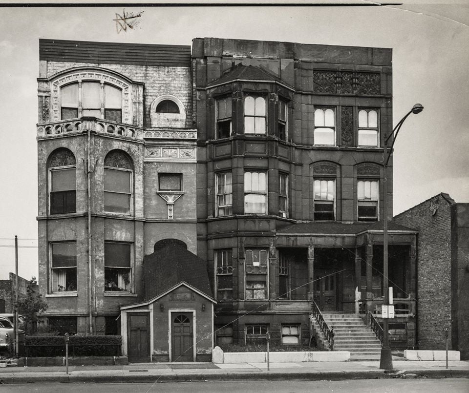 louis sullivan-designed 1883 selz residence carved wood exterior ornament salvaged during demolition in 1967