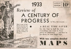 unique america depression era "review of a century of progress" fold out map and guide of the 1933 chicago world's fair